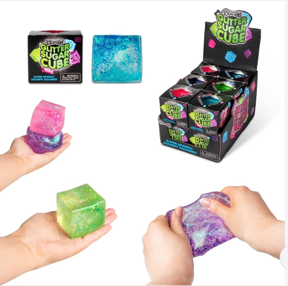 Scrunchems Glitter Sugar Cube Stress Ball Squishy Fidget Toy