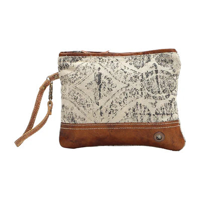 Myra Bag Floral Print Pouch – Canvas & Leather ★ Best Seller