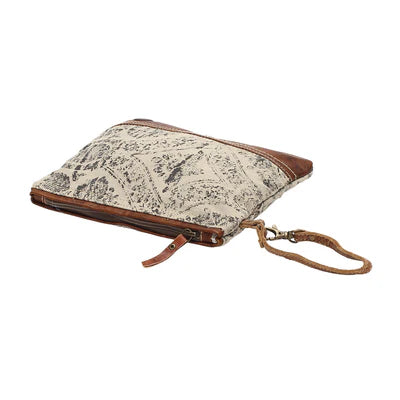Myra Bag Floral Print Pouch – Canvas & Leather ★ Best Seller
