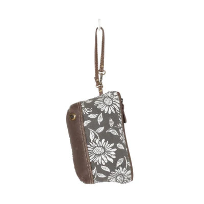 Myra Bag Sunflower Pouch – Floral Canvas & Leather