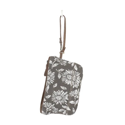 Myra Bag Sunflower Pouch – Floral Canvas & Leather
