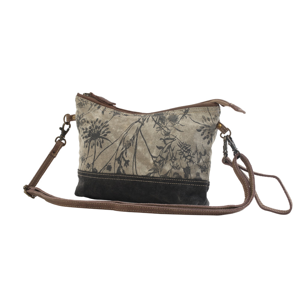 Myra Bag Dainty Delight Small Crossbody Bag – Floral Canvas & Leather