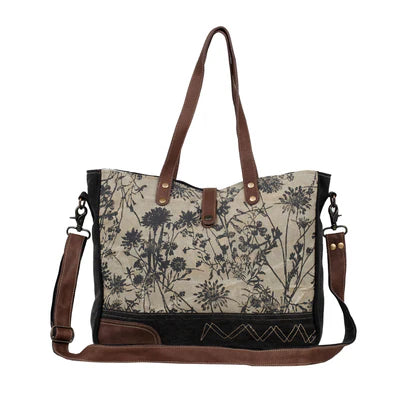 Myra Bag The Mystique Messenger Bag – Floral Canvas & Leather