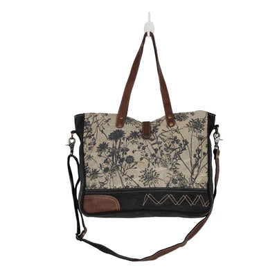 Myra Bag The Mystique Messenger Bag – Floral Canvas & Leather
