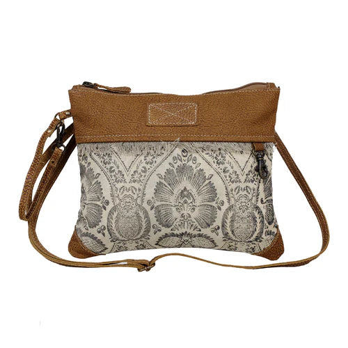 Myra Bag Floral Flow Small Crossbody Bag – Canvas & Leather