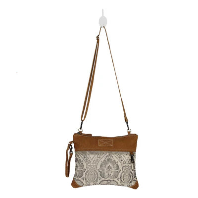 Myra Bag Floral Flow Small Crossbody Bag – Canvas & Leather