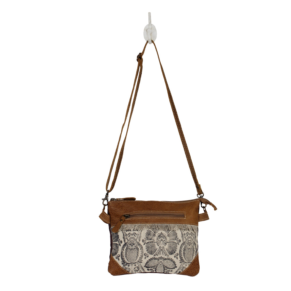 Myra Bag Nifty Small Crossbody Bag – Canvas Rug & Leather