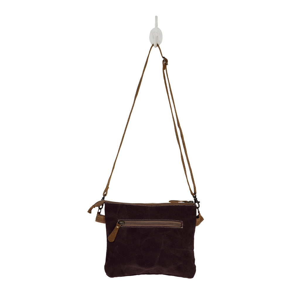 Myra Bag Nifty Small Crossbody Bag – Canvas Rug & Leather