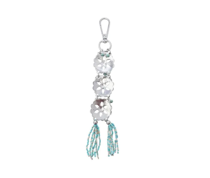 Myra Bag Alyssa's Meadow Key Fob – Blossom Charms & Beaded Fringe