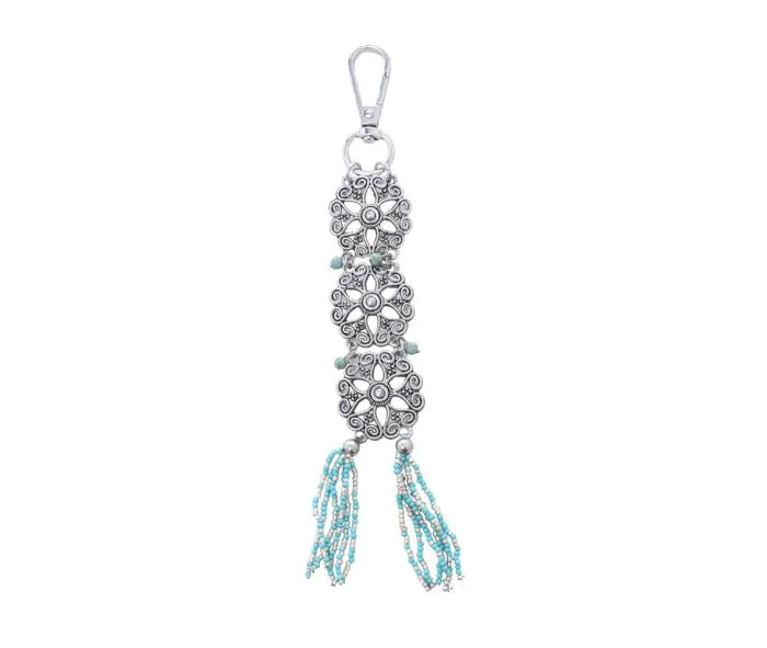 Myra Bag Alyssa's Meadow Key Fob – Blossom Charms & Beaded Fringe