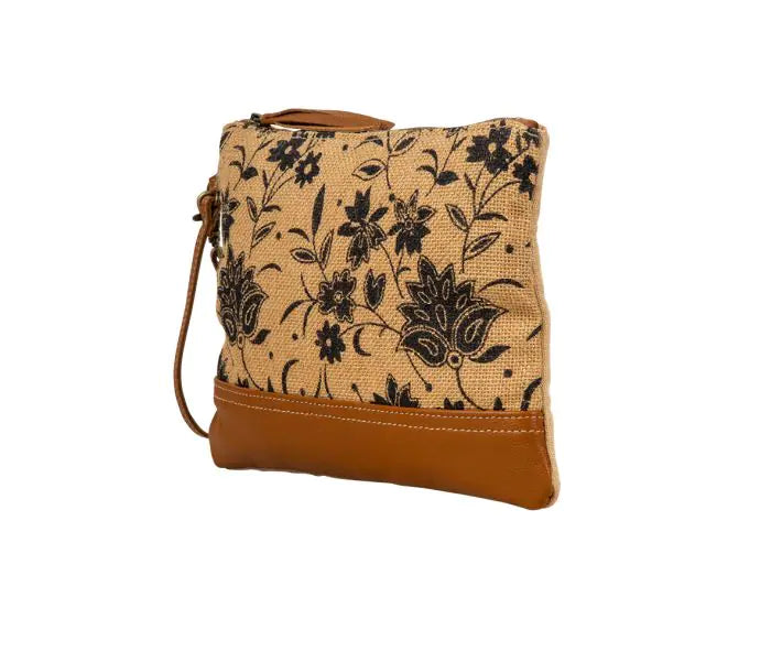 Myra Bag Tazzie Floral Pouch – Vintage Canvas & Leather Wristlet