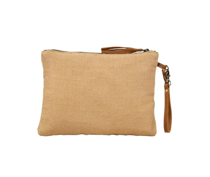 Myra Bag Tazzie Floral Pouch – Vintage Canvas & Leather Wristlet