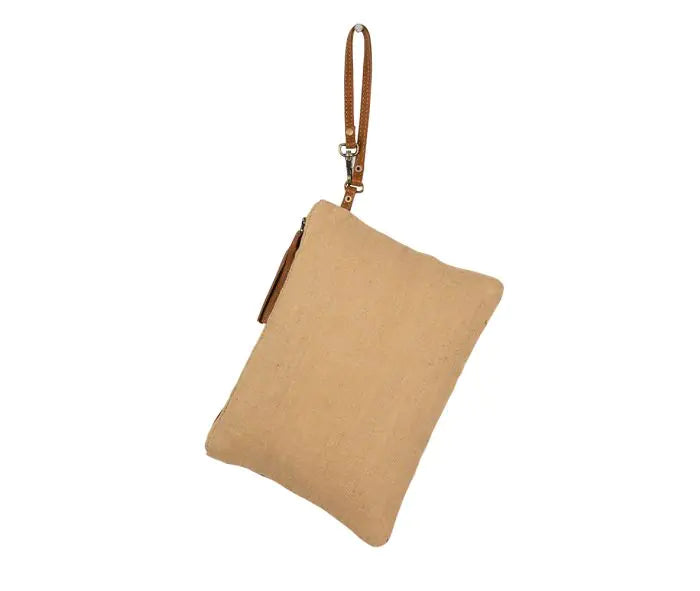Myra Bag Tazzie Floral Pouch – Vintage Canvas & Leather Wristlet