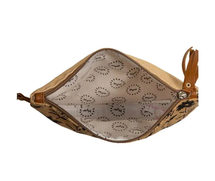 Myra Bag Tazzie Floral Pouch – Vintage Canvas & Leather Wristlet